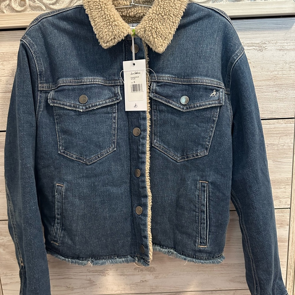Sam Edelman Denim Sherpa-Lined Jacket